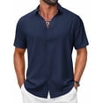thumbnail image 4 of COOFANDY Mens Summer Shirts Short Sleeve Button Up Shirt Regular Fit Tropical Holiday Shirts, 4 of 6