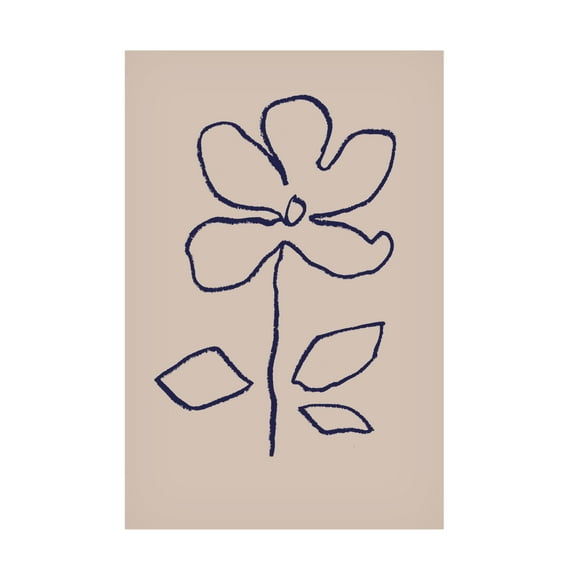 Trademark Fine Art Pictufy Studio Oil Pastel Flower Blue Canvas Wall Art