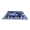 thumbnail image 2 of Ahgly Company Machine Washable Indoor Rectangle Medallion Blue French Area Rugs, 4' x 6', 2 of 4