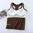 thumbnail image 5 of Homenesgenics Tank Tops with Built in Bras Women's Tank Tops with Built in Bras Solid Color Base Shirt Brown S, 5 of 6