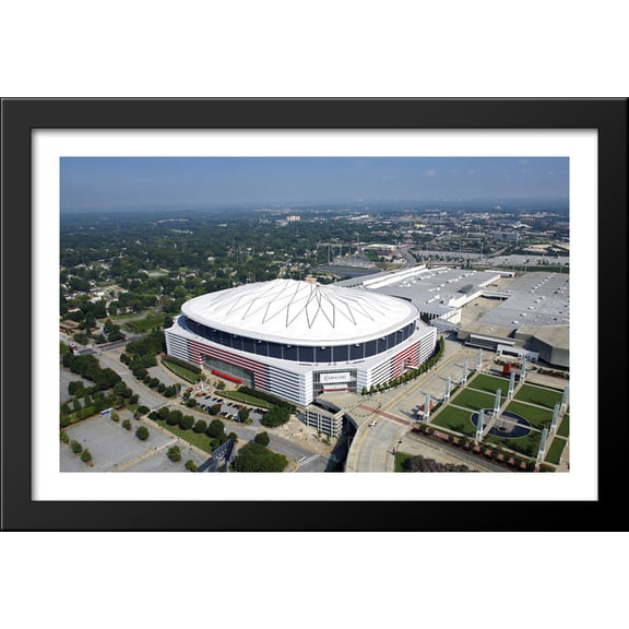 Georgia Dome 40x26 Large Black Wood Framed Print Art - Home of the Atlanta Falcons