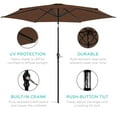 thumbnail image 6 of Best Choice Products 10ft Outdoor Steel Market Patio Umbrella w/ Crank, Tilt Push Button, 6 Ribs - Brown, 6 of 8