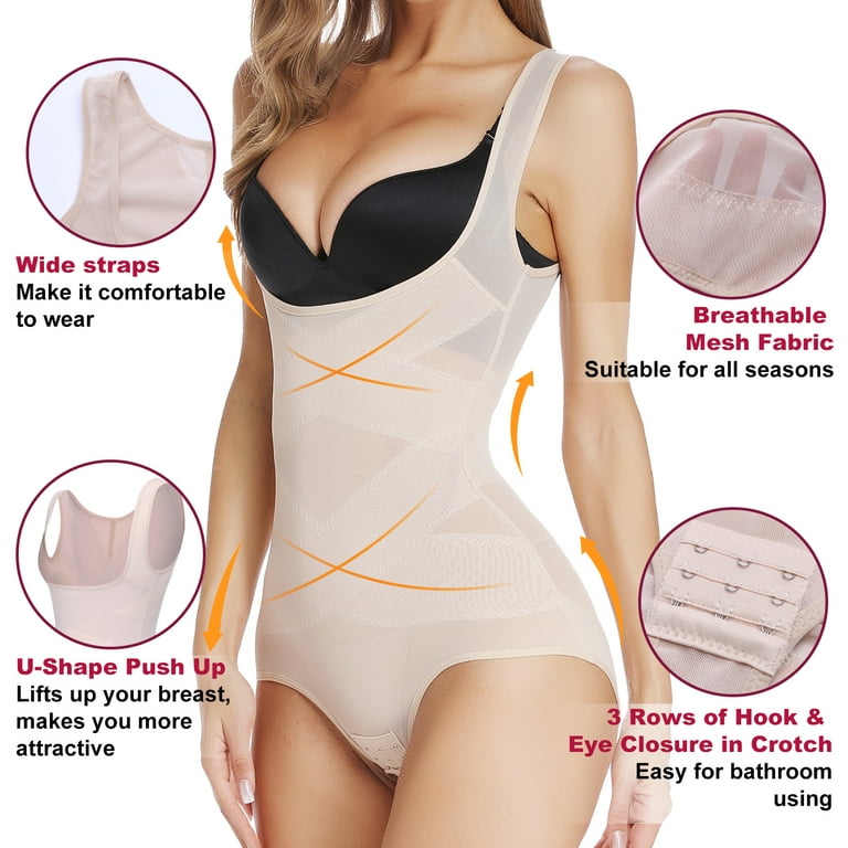 Women's Full Body Shaper Waist Tummy Control Bodysuit Slimming Bodysuit U  Shape Shapewear