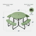 thumbnail image 2 of Best Choice Products 8-Person Circular Outdoor Picnic Table w/ 4 Benches, Umbrella Hole, 2000lb Capacity - Green, 2 of 7