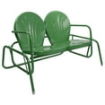 thumbnail image 3 of Northlight 2-Person Outdoor Retro Tulip Steel Double Glider Chair, Green, 3 of 5