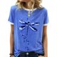thumbnail image 3 of Camisa de manga corta con estampado para mujer, blusa informal cómoda y transpirable con cuello redondo para verano, color azul XXL, 3 of 6