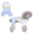 thumbnail image 1 of Conjuntos para perros pequeños, camisas de verano con pantalones a cuadros, ropa para gatos, adorables monos para mascotas de 4 patas (azul) M, 1 of 7