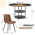 thumbnail image 2 of ExtraLco 7 Piece Round Dining Table Set for 6, 47.3 Inch Dining Table with 2-Tier Storage Shelf and Brown Upholstered Fabric Chairs for Dining Room Kitchen, 2 of 13