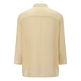 thumbnail image 3 of Camisas Para Hombre Slim Fit Camisa de hombre nueva camisa de manga larga de playa suelta relajada larga de algodón sólido (Khaki, 3XL), 3 of 7