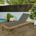 thumbnail image 2 of Lagunan 77.56"x26.38" Modern Minimalist Adjustable Acacia Wood Chaise Outdoor Lounge Chair, Dark Gray/Natural, 2 of 9