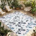thumbnail image 2 of Outdoor Rug 3x5 ft Navy Leaves Outdoor Large Area Rug Non Slip Rubber Blue Leaf Branches Plants Front Door Mat RV Rug Camping Carpet Patio Outdoor Rugs for Backyard Balcony Deck Porch Indoor, 2 of 9