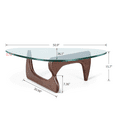 thumbnail image 5 of Mid-Century Coffee Table Triangle Glass Top Table and Solid Wooden Base Triangle Side End Table Easy Assemble,Dark Walnut, 5 of 10