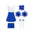 thumbnail image 2 of iiniim Tenues de Cheerleader pour Filles, Uniformes de Cheerleading pour Filles de Lycée, Robe de Danse avec Pompons, Bleu Royal 8, 2 of 5