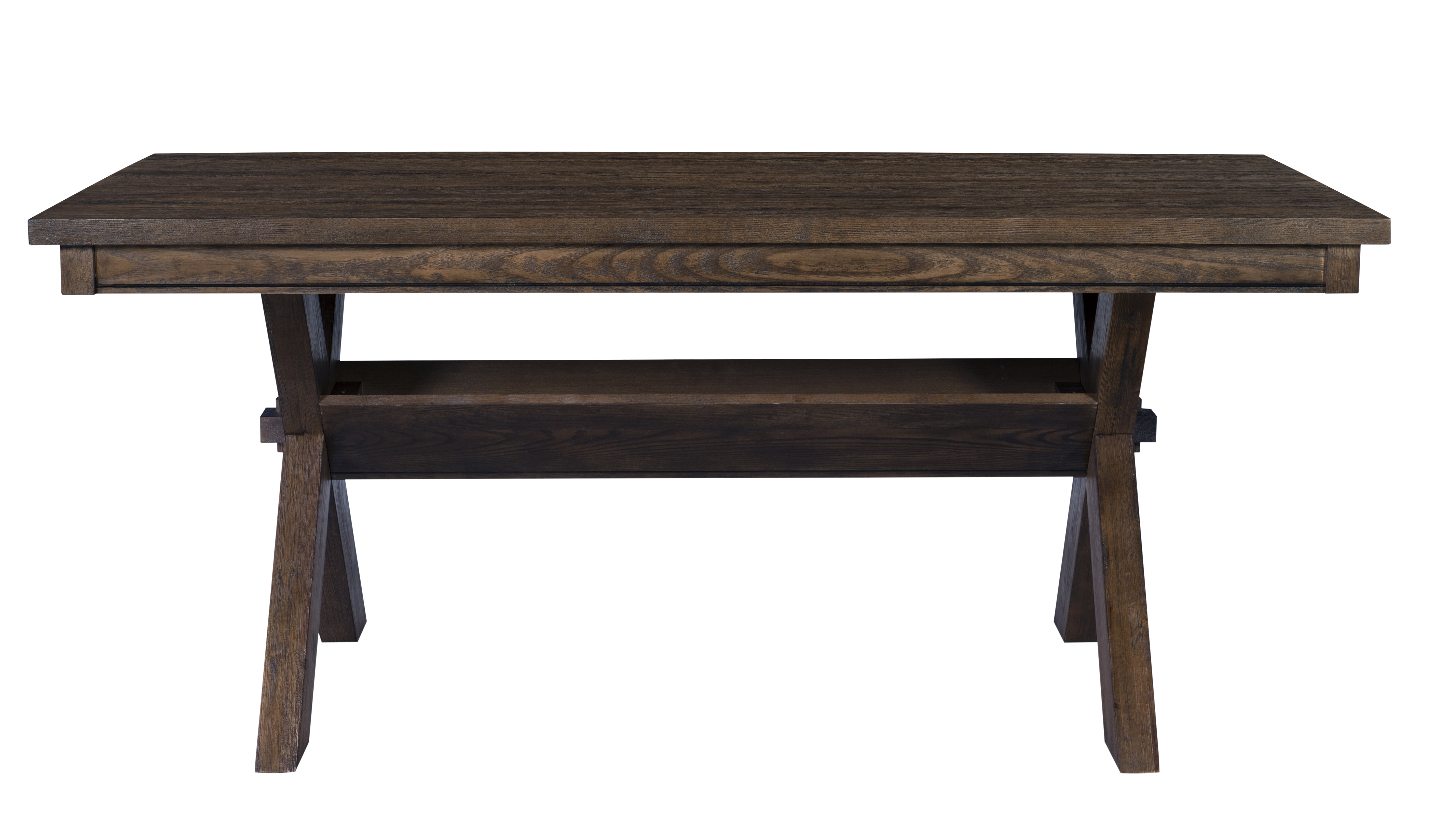 Turino Farmhouse 7-Piece Dining Set, Rustic Umber Base with Tan Fabric