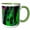 Green/White, variant on 3drose, Spokes on a Bike in Neon Colors Shot up Close, 11oz Two-tone Black Mug