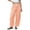 PU105_Orange, variant on Womens Linen Pants Casual Loose Flowy Wide Leg Palazzo Harem Pants Drawstring Elastic Waist Lounge Trousers with Pockets Orange S