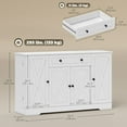 thumbnail image 3 of HOMCOM 54" Sideboard Buffet Cabinet, Farmhouse Kitchen Cabinet, White, 3 of 9