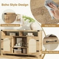 thumbnail image 6 of Sideboard Buffet Cabinet,Kitchen Storage Sideboard with Rattan Doors,Liquor Coffee  Buffet,Dining Room,Hallway,Console Table,Accent Sideboard Buffet with Adjustable Shelves & Glass Holder, 6 of 7