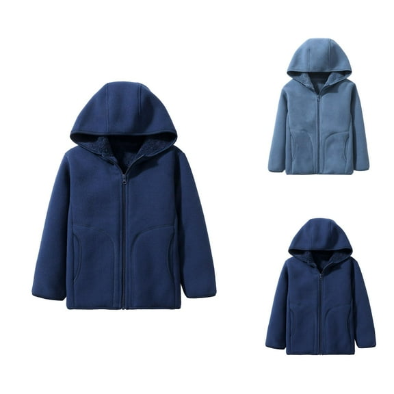 Kids Coats Jackets for Girls Toddler Girls Boys Winter Long Sleeve Solid Color Warm Hoodie Coat Jacket Clothes