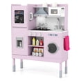 thumbnail image 2 of Redsmile Play Kitchen,Wooden Kids Kitchen Playset with Realistic Lights and Sounds,Pretend Play Toy Kitchen with Ice Maker and Range Hood,Gift for Girls Boys Ages 3-10,Pink, 2 of 10