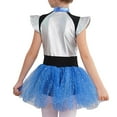thumbnail image 3 of Girls Astronaut Roleplay Dress Metallic Ballet Dress Stand Collar Skirt Outfit, 3 of 6
