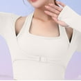 thumbnail image 4 of Women's Cut Out Workout Crop Top Long Sleeve Sports Bra Athletic Shirt Built in Bra Yoga Running Gym Clothes, 4 of 7