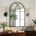 thumbnail image 5 of BEAUTYPEAK 36"x 24" Arched Windowpane Mirror Decorative Wall Mirror, Black, 5 of 6