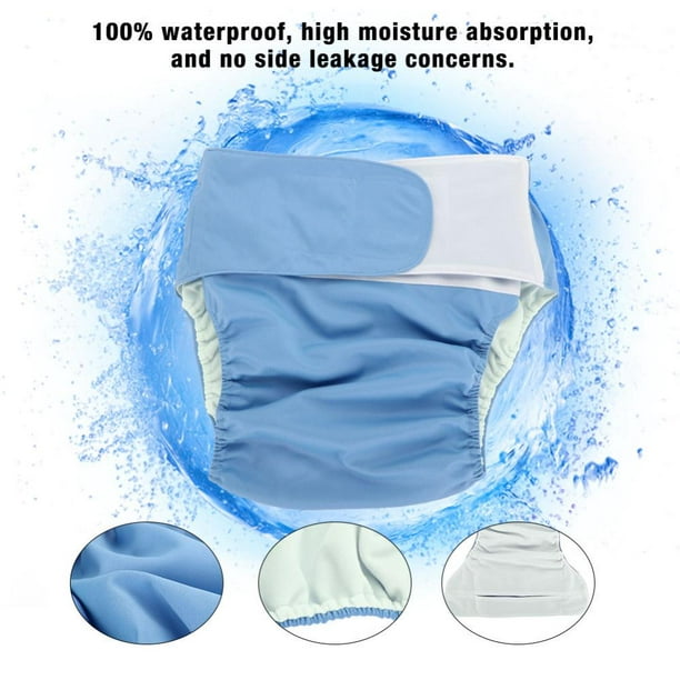 WALFRONT 4 Colors Adult Cloth Diaper Reusable Washable Adjustable