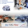 thumbnail image 4 of Puzzle Bgraamiens Ice VS Fire, 1000 piezas, Fantasy Wolf Art, 4 of 7