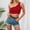Red, variant on Womens Tank Top Solid Color Low-Cut Sleeveless One-Shoulder Halter Crop Top Womens Camisole White XL