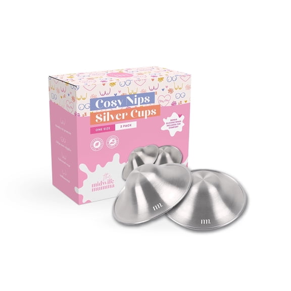 The Midwife Mumma 999 Silver Nursing Cups for Breastfeeding Essential, Regular Size Design