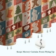 thumbnail image 6 of Multicolor Christmas Icon Pattern Shower Curtain 36"x72" ,Bathroom Decorative Shower Curtains Set with 12 Hooks,Modern Waterproof Washable Shower Curtain, 6 of 6