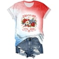 thumbnail image 4 of idosla USA Flag Tee Shirt for Women 4th of July Memorial Day Gift T Shirt Casual Short Sleeve American Proud T-Shirt Tops (Sky Blue, S), 4 of 7