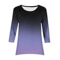 thumbnail image 6 of 3/4 Sleeve Tunic Tops for Women Loose Fit Dressy Casual Blouse Flowy Shirts to Wear with Leggings S-3XL, 6 of 6