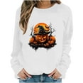 thumbnail image 5 of Jsaierl Halloween Sweatshirts for Women Spooky Pumpkin Ghost Graphic Sweatshirt Trendy Crewneck T-shirt Long Sleeve Holiday Pullover Tops Halloween Gifts, 5 of 6