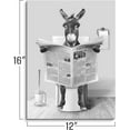 thumbnail image 2 of AatoeaX Funny Donkey Wall Decor for Bathroom Humorous Donkey On Toilet Read Newspaper Posters Painting Modern Black and White Canvas Wall Art Farm Animal Photo Pictures Gray Restroom Toilet, 2 of 3