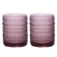 thumbnail image 1 of Juego de 2 vasos para beber de cristal vintage, vasos de vidrio con forma de tachuela de 12 oz, vaso de agua transparente con relieve, para cerveza, cócteles y whisky, 1 of 5