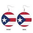 thumbnail image 2 of Leather Dangle Round Earrings For Women Puerto-Rico-Flag Circle Earrings Drop Jewelry, 2 of 6