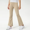 thumbnail image 2 of Zshosam Girls Fleece Pants Girls Stretch Bell Bottoms Flare Pants Little Kid Ruffle Bootcut Leggings Size 13T 14T,(Khaki 13-14 Years), 2 of 5
