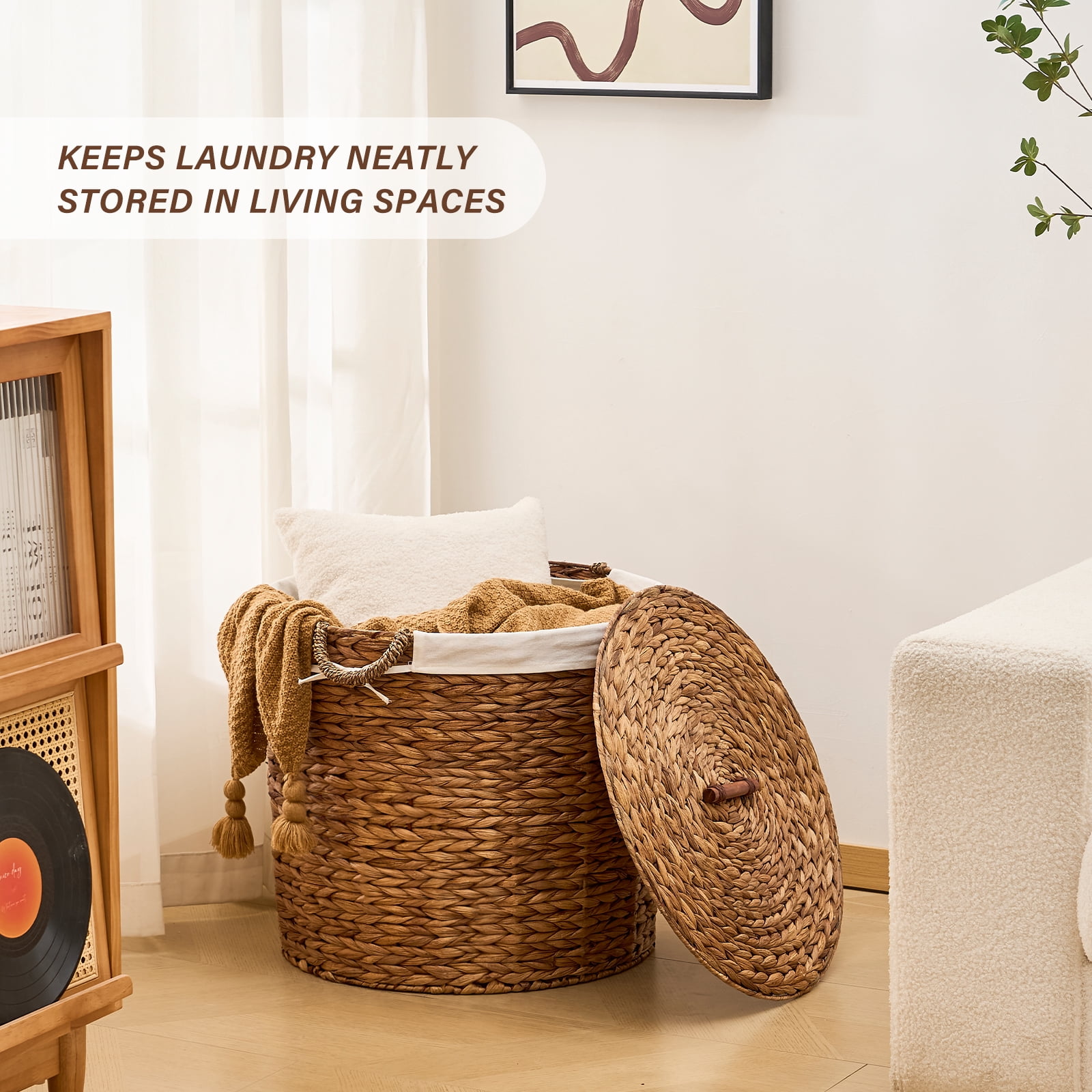 Round Laundry Hamper with Lid
