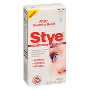 Stye Sterile Lubricant Eye Drops, Fast Soothing Relief, Stye Eye Relief, Daily Use, 0.5 oz