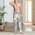 thumbnail image 5 of Uemuo Sea Turtles Pattern Men's Wide Leg Palazzo Lounge Pants with Pockets Light Weight Loose Comfy Casual Pajama Pants-Small, 5 of 9