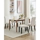 thumbnail image 3 of Set of 2 beige nailhead fabric forrado dining sillas con heavy - duty wood legs para dining room, 3 of 8