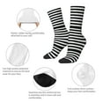 thumbnail image 3 of Rateoe Black And White Stripes for Women Casual Calf Socks - Cute Crew Socks - Thin Soft Above Ankle Socks Size 5-11, 3 of 6