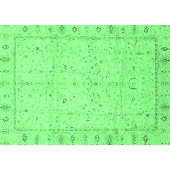 Ahgly Company Indoor Rectangle Oriental Emerald Green Traditional Area Rugs, 6' x 9'