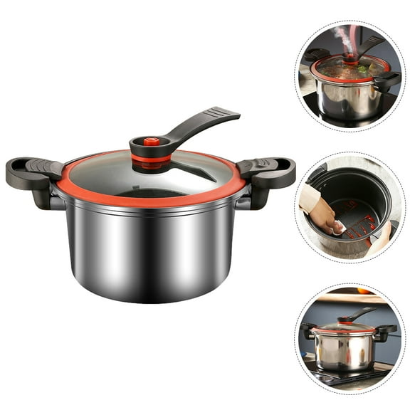 ELAYARD Stainless Steel Low Pressure Cooker with Double Handles Nonstick Portable Kitchenware