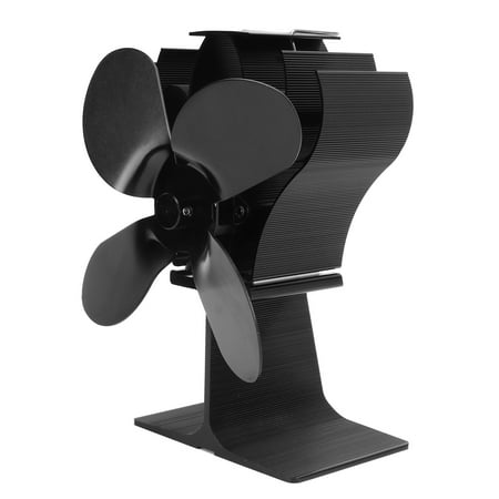 

Heat Powered Stove Fan 4 Blades Temperature Resistant Wood Stove Fan Black 152mm Diameter 25db Low Noise For Indoor