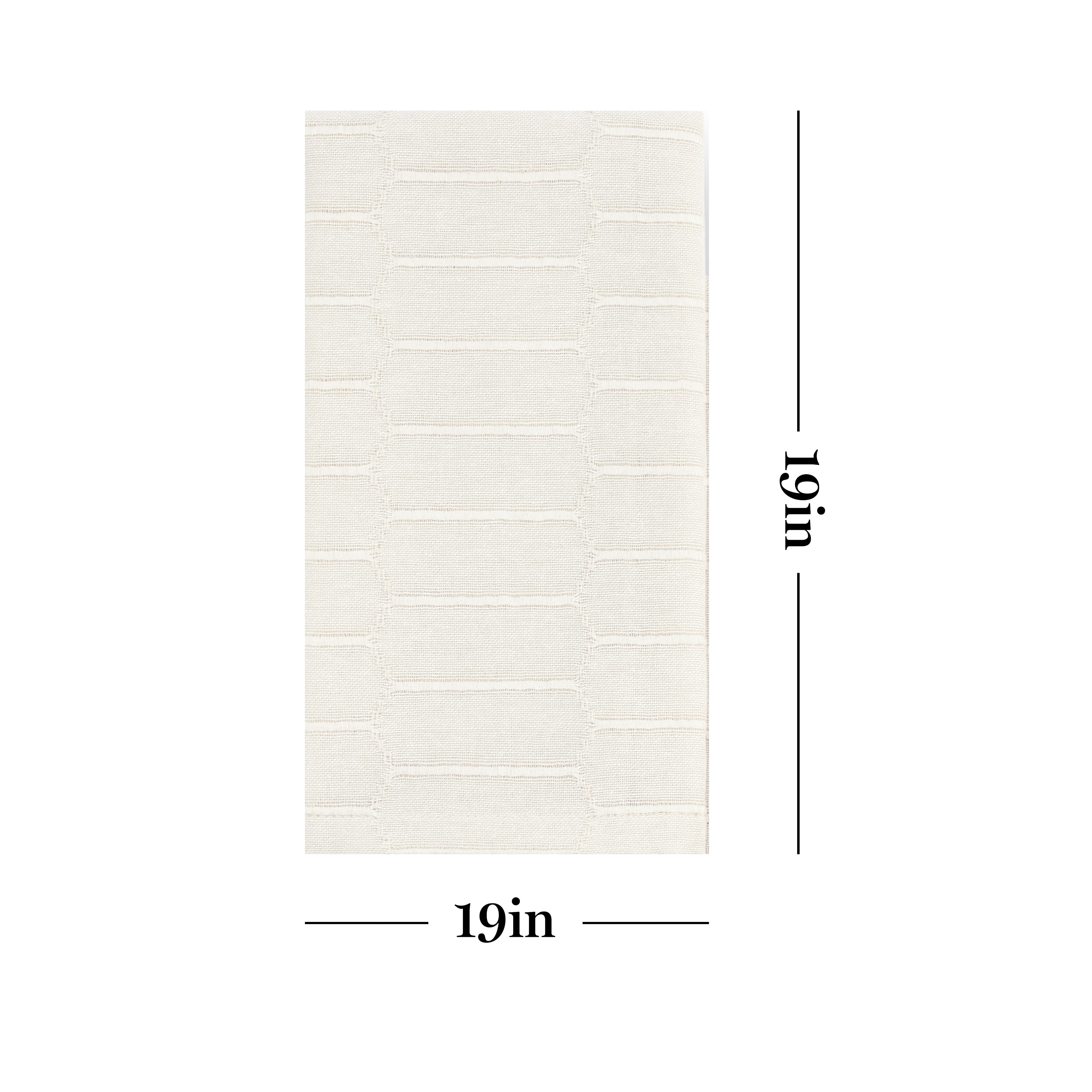Martha Stewart Honeycomb Modern Farmhouse Napkin 4-Pack Set, Beige, 19"x19"