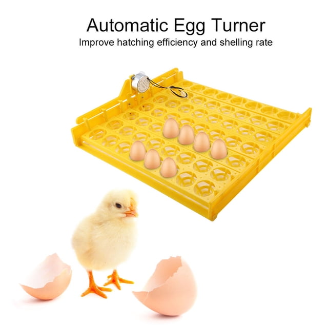 Phisscii bandejas para Incubadoras de Huevos -56 Huevos Mini incubadora nacedora automática Bandeja giratoria de Huevos Herramienta con Motor(Amarillo)
