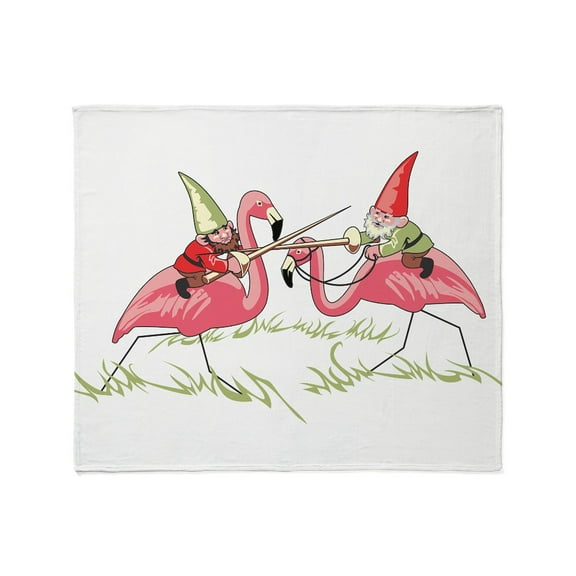 CafePress - Jousting Gnomes Throw Blanket - Soft Fleece Throw Blanket, 50"x60" for All Ages